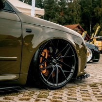 NEW 18 INCH VEEMANN V-FS44 ALLOY WHEELS IN GLOSS BLACK WITH DEEPER CONCAVE 9" REAR OPTION 5x120