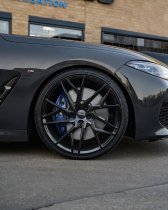 NEW 18 INCH VEEMANN V-FS44 ALLOY WHEELS IN GLOSS BLACK WITH DEEPER CONCAVE 9" REAR OPTION 5x120