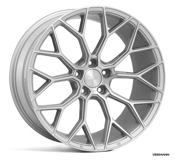NEW 18 INCH VEEMANN V-FS66 ALLOY WHEELS IN SILVER MACHINED WITH DEEPER CONCAVE 9" REAR OPTION 5x120