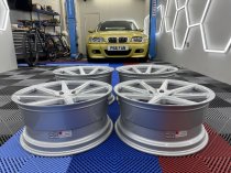 NEW 20 INCH ISPIRI ISR8 ALLOY WHEELS IN PURE SILVER BRUSHED WITH DEEPER CONCAVE 10.5" REARS 5x120