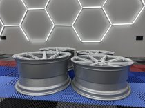 NEW 20 INCH ISPIRI ISR8 ALLOY WHEELS IN PURE SILVER BRUSHED WITH DEEPER CONCAVE 10.5" REARS 5x120