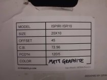 NEW 20 INCH ISPIRI ISR10 ALLOY WHEELS IN MATT GRAPHITE WITH DEEP CONCAVE 10" REARS 5x120