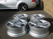 NEW 20 INCH ISPIRI ISR5 ALLOY WHEELS IN QUARTZ SILVER WITH DEEPER CONCAVE 10" REAR 5x120