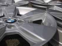 USED 18 INCH GENUINE BMW STYLE 143 5 SPOKE ALLOY WHEELS, FULLY REFURBISHED 5x120