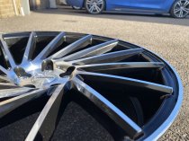 NEW 20 INCH RIVIERA RV135 DIRECTIONAL ALLOY WHEELS IN BLACK WITH POLISHED FACE, DEEPER CONCAVE 9.5" ALL ROUND 5x112
