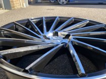 NEW 20 INCH RIVIERA RV135 DIRECTIONAL ALLOY WHEELS IN BLACK WITH POLISHED FACE, DEEPER CONCAVE 9.5" ALL ROUND 5x112