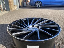 NEW 20 INCH RIVIERA RV135 DIRECTIONAL ALLOY WHEELS IN BLACK WITH POLISHED FACE, DEEPER CONCAVE 9.5" ALL ROUND 5x112