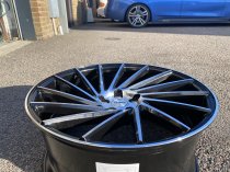 NEW 20" RIVIERA RV135 DIRECTIONAL ALLOY WHEELS IN BLACK WITH POLISHED FACE 9.5"ET38 ALL ROUND