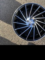 NEW 20 INCH RIVIERA RV135 DIRECTIONAL ALLOY WHEELS IN BLACK WITH POLISHED FACE, DEEPER CONCAVE 9.5" ALL ROUND 5x112