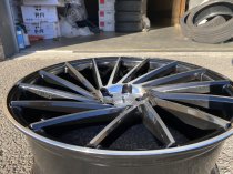 NEW 20 INCH RIVIERA RV135 DIRECTIONAL ALLOY WHEELS IN BLACK WITH POLISHED FACE, DEEPER CONCAVE 9.5" ALL ROUND 5x112