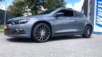 NEW 20 INCH RIVIERA RV135 DIRECTIONAL ALLOY WHEELS IN BLACK WITH POLISHED FACE, DEEPER CONCAVE 9.5" ALL ROUND 5x112