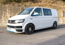 NEW 20 INCH RIVIERA RV135 DIRECTIONAL ALLOY WHEELS IN BLACK WITH POLISHED FACE, DEEPER CONCAVE 9.5" ALL ROUND 5x112