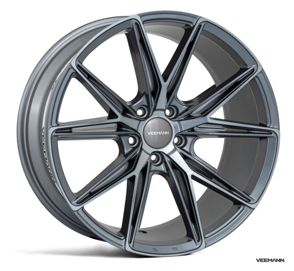 NEW 20" VEEMANN V-FS49 ALLOY WHEELS IN GRAPHITE SMOKE POLISHED WITH DEEPER CONCAVE 10" REAR