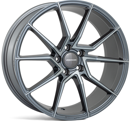 NEW 20" VEEMANN V-FS52 ALLOY WHEELS IN GRAPHITE SMOKED POLISHED WITH DEEPER CONCAVE 10" REARS