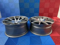 NEW 20 INCH AM 10 SPOKE ALLOY WHEELS IN GUNMETAL WITH POLISHED FACE AND DEEPER CONCAVE 9.5" REAR 5x112