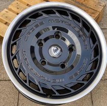 NEW 18" CADES RT TRANSIT CUSTOM ALLOY WHEELS IN GLOSS BLACK WITH POLISHED LIP