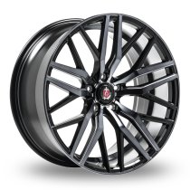 NEW 20 INCH AXE EX30 ALLOY WHEELS IN GLOSS BLACK WITH POLISHED FACE AND DARK TINTED CLEAR COAT 5x120