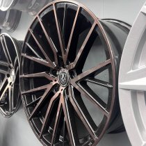 NEW 20 INCH AXE EX40 ALLOY WHEELS IN GLOSS BLACK WITH POLISHED FACE BRONZE TINTED CLEAR COAT DEEPER CONCAVE 10" REAR 5x120