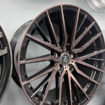 NEW 20 INCH AXE EX40 ALLOY WHEELS IN GLOSS BLACK WITH POLISHED FACE BRONZE TINTED CLEAR COAT DEEPER CONCAVE 10" REAR 5x120
