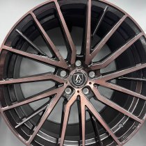 NEW 20 INCH AXE EX40 ALLOY WHEELS IN GLOSS BLACK WITH POLISHED FACE BRONZE TINTED CLEAR COAT DEEPER CONCAVE 10" REAR 5x120