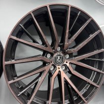 NEW 20 INCH AXE EX40 ALLOY WHEELS IN GLOSS BLACK WITH POLISHED FACE BRONZE TINTED CLEAR COAT DEEPER CONCAVE 10" REAR 5x120
