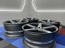 NEW 20 INCH VEEMANN V-FS8 ALLOY WHEELS IN GRAPHITE SMOKED MACHINED WITH DEEPER CONCAVE 10" REARS 5x120