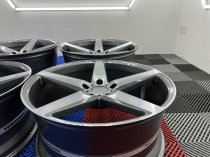 NEW 20 INCH VEEMANN V-FS8 ALLOY WHEELS IN GRAPHITE SMOKED MACHINED WITH DEEPER CONCAVE 10" REARS 5x120