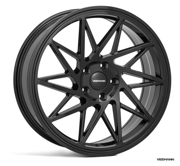 NEW 20 INCH VEEMANN V-FS35 ALLOY WHEELS IN GLOSS BLACK WITH DEEPER CONCAVE 10" REAR OPTION 5x120