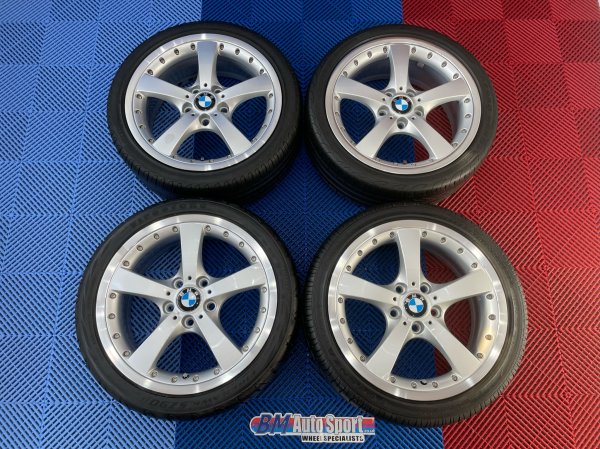 USED 18 INCH GENUINE BMW STYLE 179, 1 SERIES SPLIT RIM ALLOY WHEELS, EXCELLENT CONDITION ALLOYS INC VG TYRES 5x120