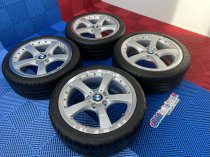 USED 18 INCH GENUINE BMW STYLE 179, 1 SERIES SPLIT RIM ALLOY WHEELS, EXCELLENT CONDITION ALLOYS INC VG TYRES 5x120