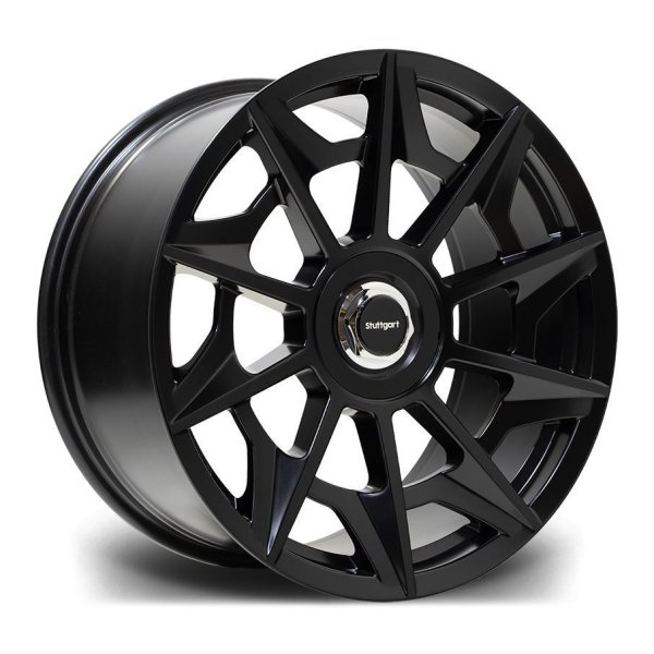 NEW 20" STUTTGART SVT ALLOY WHEELS IN MATT BLACK WITH DEEP CONCAVE 10" REARS