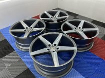 NEW 19 INCH VEEMANN V-FS8 ALLOY WHEELS IN GRAPHITE SMOKE MACHINED WITH DEEPER CONCAVE 9.5" REAR 5x120
