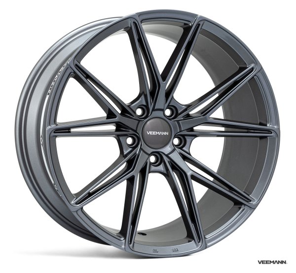 NEW 19 INCH VEEMANN V-FS49 ALLOY WHEELS IN GLOSS GRAPHITE WITH DEEPER CONCAVE 9.5" REAR OPTION 5x120