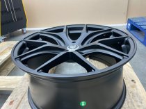 NEW 18" FOX ALPHA ALLOY WHEELS IN SATIN BLACK, DEEPER CONCAVE 8.5" REAR'S