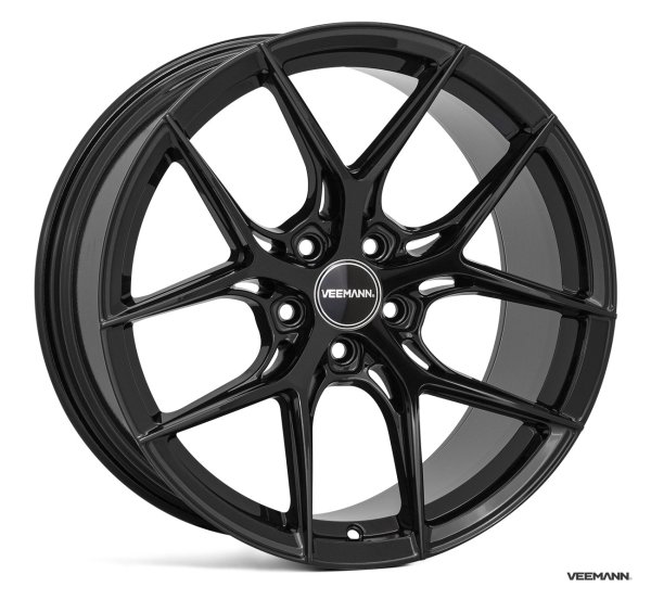 NEW 19" VEEMANN VC580R ALLOY WHEELS IN GLOSS BLACK WITH DEEPER CONCAVE 10" REARS