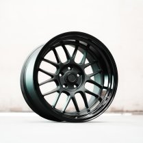 NEW 18 INCH 7TWENTY STYLE 57 FLOW FORMED ALLOY WHEELS IN SATIN BLACK WITH GLOSS DISH, BIG DISH 10.5″ REARS