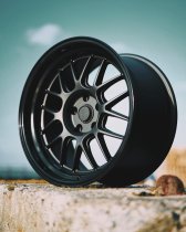 NEW 18 INCH 7TWENTY STYLE 57 FLOW FORMED ALLOY WHEELS IN SATIN BLACK WITH GLOSS DISH, BIG DISH 10.5" REARS