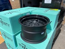NEW 18 INCH 7TWENTY STYLE 57 FLOW FORMED ALLOY WHEELS IN SATIN BLACK WITH GLOSS DISH, BIG DISH 10.5" REARS