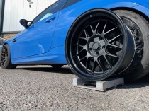 NEW 18 INCH 7TWENTY STYLE 57 FLOW FORMED ALLOY WHEELS IN SATIN BLACK WITH GLOSS DISH, BIG DISH 10.5" REARS