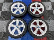 USED 17″ GENUINE BMW STYLE 382 1 SERIES 5 SPOKE ALLOY WHEELS, FULLY REFURBED INC VERY GOOD NON RUNFLAT TYRES