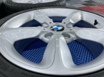 USED 17 INCH GENUINE BMW STYLE 382 1 SERIES 5 SPOKE ALLOY WHEELS, FULLY REFURBED INC VERY GOOD NON RUNFLAT TYRES 5x120