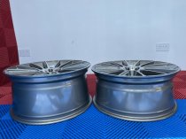 NEW 19 INCH AM MULTI TWIST ALLOY WHEELS IN GUNMETAL WITH POLISHED FACE WITH DEEPER 9.5" REAR 5x112