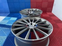 NEW 19 INCH AM MULTI TWIST ALLOY WHEELS IN GUNMETAL WITH POLISHED FACE WITH DEEPER 9.5" REAR 5x112