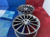 NEW 19 INCH AM MULTI TWIST ALLOY WHEELS IN GUNMETAL WITH POLISHED FACE WITH DEEPER 9.5" REAR 5x112