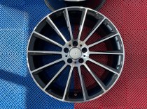 NEW 19 INCH AM MULTI TWIST ALLOY WHEELS IN GLOSS BLACK WITH POLISHED FACE WITH DEEPER 9.5″ REAR 5x112