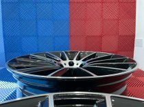 NEW 19 INCH AM MULTI TWIST ALLOY WHEELS IN GLOSS BLACK WITH POLISHED FACE WITH DEEPER 9.5" REAR 5x112