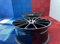 NEW 19 INCH AM MULTI TWIST ALLOY WHEELS IN GLOSS BLACK WITH POLISHED FACE WITH DEEPER 9.5" REAR 5x112