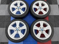 USED 17 INCH GENUINE BMW STYLE 262 5 SPOKE ALLOY WHEELS, VERY GOOD CONDITION INC PIRELLI RUNFLAT TYRES 5x120