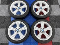 USED 17" GENUINE BMW STYLE 262 5 SPOKE ALLOY WHEELS, VERY GOOD CONDITION INC PIRELLI RUNFLAT TYRES