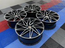 NEW 19 INCH STUTTGART ST20 ALLOY WHEELS IN GLOSS BLACK WITH POLISHED FACE, 8.5"et45 ALL ROUND 5x120